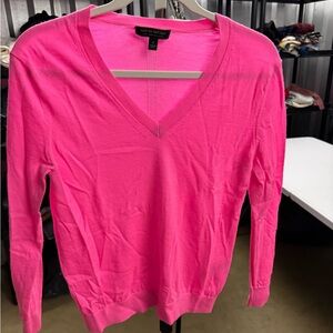 Banana Republic Vibrant Pink V-Neck Sweater